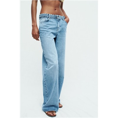 JEANS Z1975 WIDE LEG TIRO ALTO CINTURA TRENZADA