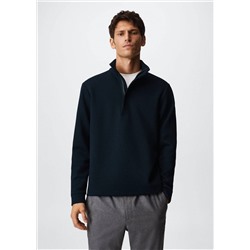 Sudadera cuello cremallera transpirable -  Hombre | MANGO OUTLET España