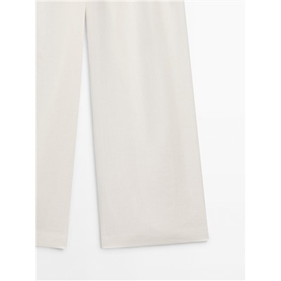 Pantalón ancho lino pinzas