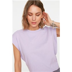 LILAC 100 %хлопок Vatka выглядит базовым велосипедным велосипедным вязанием футболки TWOSS20TS0021