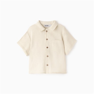 Рубашка для мальчика KAFTAN Linen, р. 34 (122-128), молочный