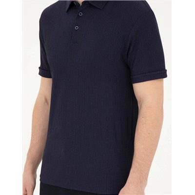 Темно -синий тонкий Fit T -For