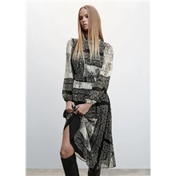 Vestido estampado midi -  Mujer | MANGO OUTLET España