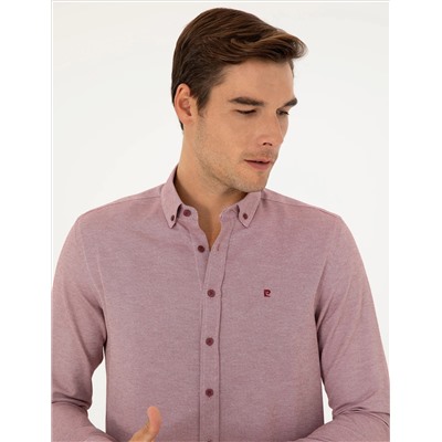 Bordeaux Oxford Slim Fit рубашка с длинным рукавом