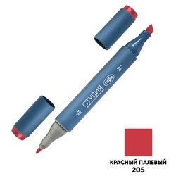 Маркер двусторонний для скетчинга Гамма "Студия", красный палевый, корпус трехгранный, пулевид./клиновид. наконечники