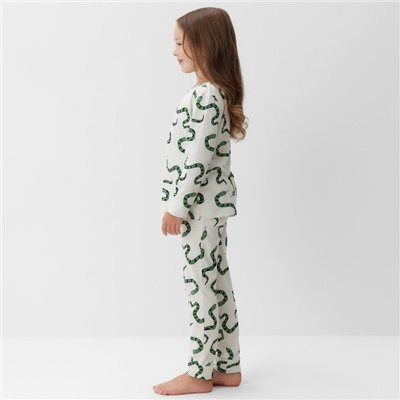 Пижама детская (лонгслив и брюки) KAFTAN "Змеи" размер 32 (110-116 см)
