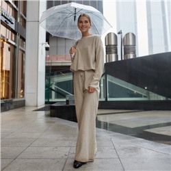 Костюм женский (джемпер, брюки) MINAKU: Casual Collection цвет бежевый, размер 48 (рост 170)