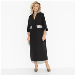 Платье с акцентными элементами из экокожи, Деловая леди (black)
