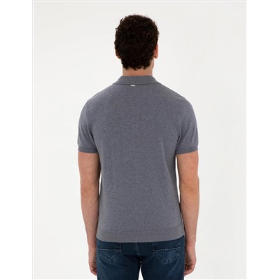 Темная кнопка Slim Fit с полным кнопкой с воротником поло