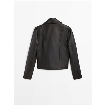 Cazadora biker piel negra