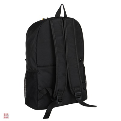 Рюкзак 43x29x15см, 1отд., 4карм., нашивки, декор шнурком, черный, 2 цвета