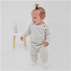 Комбинезон вязаный Крошка Я Leo Baby рост 86-92 см, серый
