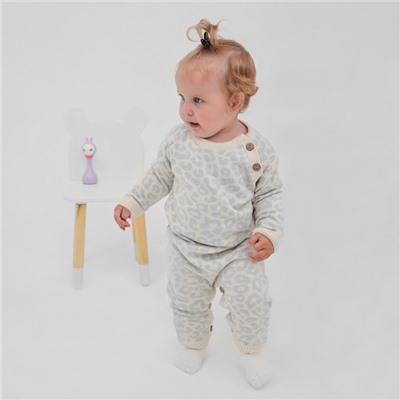 Комбинезон вязаный Крошка Я Leo Baby рост 86-92 см, серый