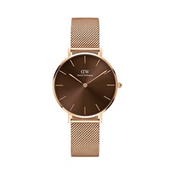Reloj de cuarzo de acero y chapado en oro rosa Petite Amber