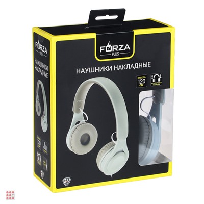 FORZA Наушники проводные накладные, кабель 120см, пластик, 3 цвета
