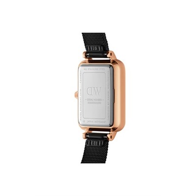 Reloj de cuarzo de acero Pressed Ashfield - 20 x 26 mm - Negro y rosa dorado