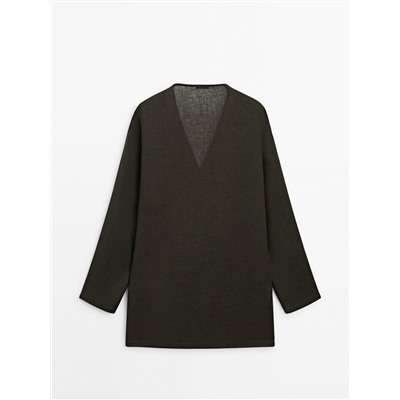 100% linen oversize blouse