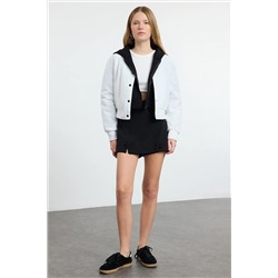 Черный лук детализированный щель мини -плетеная короткая юбка Twoaw25sr00021
