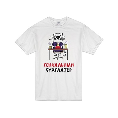 Футболка "Гениальный бухгалтер" кот