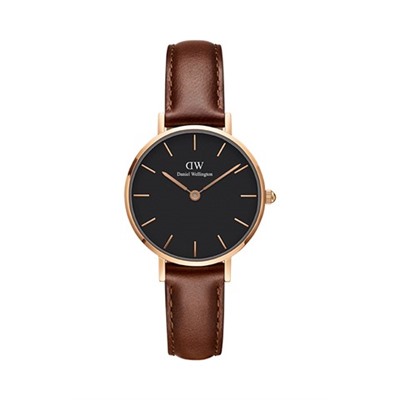 Reloj de cuarzo de piel y chapado en oro rosa Petite St Mawes