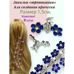 Мини крабики для волос "Тропиканка" 12 шт БН7 Цвет 3