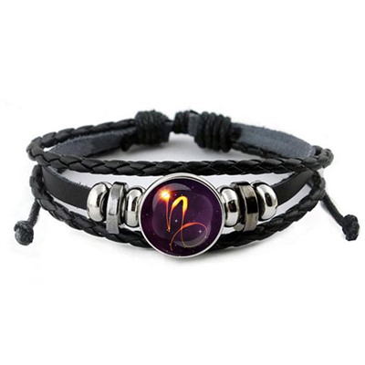 BSK-0333 Кожаный браслет Знаки Зодиака - Козерог
