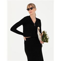 Black Ex Slim Fit V -neck Sweater