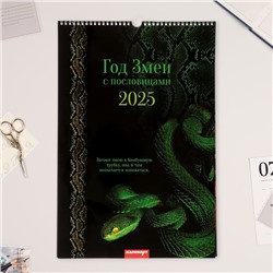 Календарь перекидной на ригеле А3 «Год Змеи» 2025,китайские пословицы, 32×48 см