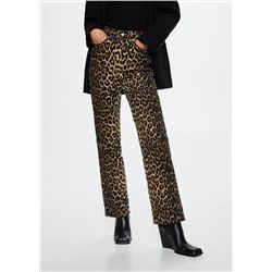 Jeans rectos animal print -  Mujer | MANGO OUTLET España