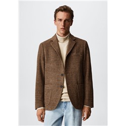 Americana lana pata de gallo -  Hombre | MANGO OUTLET España