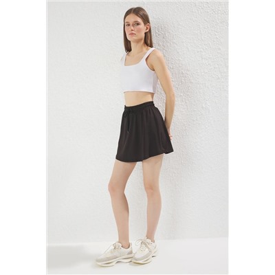 Черный 2 слой короткие короткие спортивные юбки THMSS25SR00000