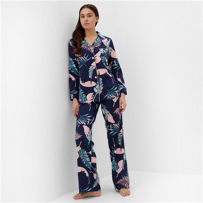 Пижама женская (рубашка и брюки) KAFTAN "Tropical dream" размер 40-42