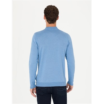 Blue Melanj Slim Fit Half Fisherman воротник основной трикотаж казах