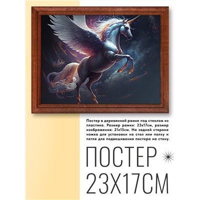POSG-0226 Постер в рамке 23x17см Единорог