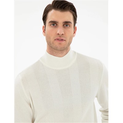 Ecru Slim Fit Half Fisherman Knitwear свитер