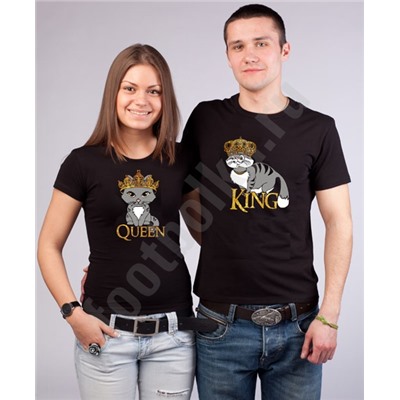 Парные футболки King сat/ Queen cat
