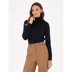 Navy Blue Slim Fit Basic Sweater