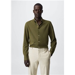 Camisa traje slim fit piqué -  Hombre | MANGO OUTLET España