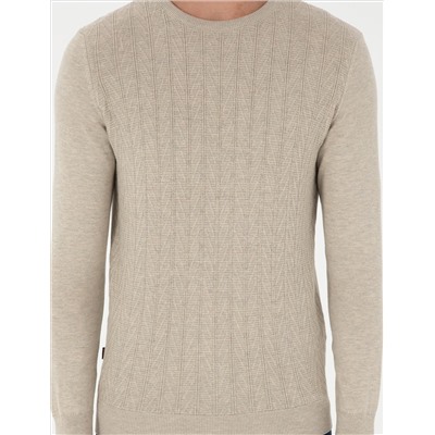 Свитер велосипедного воротника Sand Melanj Slim Fit