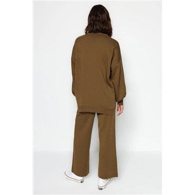 Khaki Wide Flom Balloon рукав вкладится вниз по поводу установки Twoaw24au00067