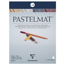 Альбом для пастели, 12л., 300*400мм, на склейке Clairefontaine "Pastelmat", 360г/м2, бархат, цв. блок