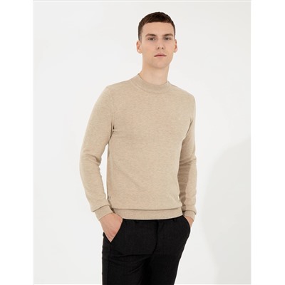 Стоун Melanj Slim Fit Half Fisherman воротник Основной вязаный свитер