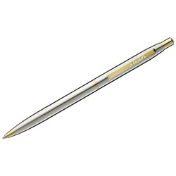 УЦЕНКА - Ручка шариковая Luxor "Sterling" синяя, 1,0мм, корпус хром/золото, кнопочный механизм