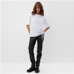 Футболка женская с кулиской MINAKU REGULAR FIT: цвет белый, р-р 42