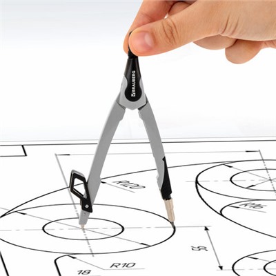Циркуль с защитным колпачком BRAUBERG ULTRA, 135 мм, графитовый, блистер, 210817