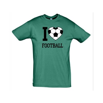 Футболка "I love Football" зеленая