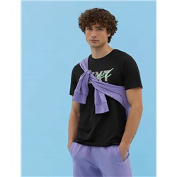 Black Slim Fit Print Print Cycling Bike T -For