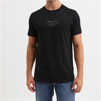 Camiseta - 100% algodón - relaxed fit - estampado - logo estampado - negro