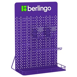 Металлический дисплей Berlingo (2 тубы, 2 крючка, полка), 350*150*500мм