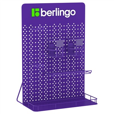 Металлический дисплей Berlingo (2 тубы, 2 крючка, полка), 350*150*500мм